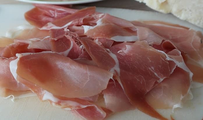 thin sliced ham